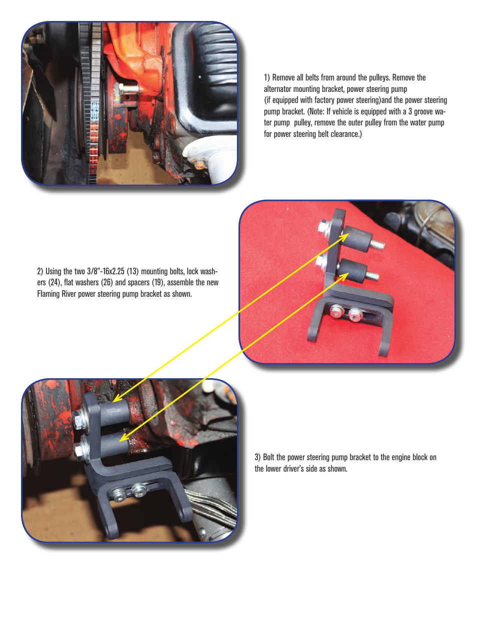 Flaming River FR312PK Corvette Power Steering Pump Kit User Manual | Page 3 / 9
