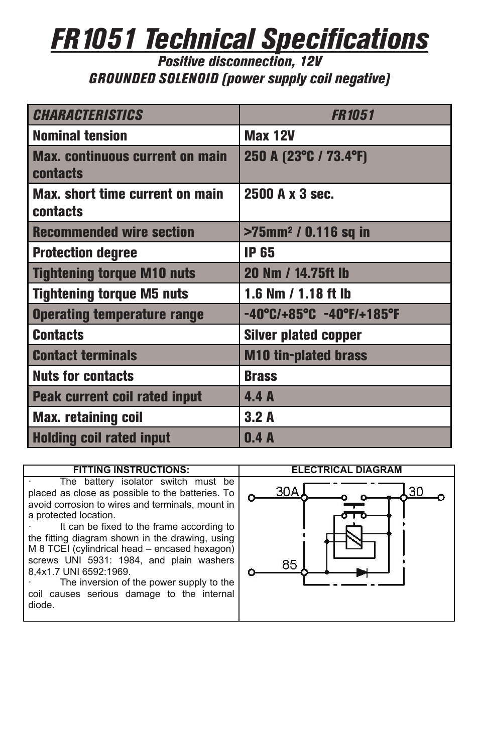 Fr1051 technical specifications | Flaming River FR1052 Electro-Wizard User Manual | Page 3 / 16
