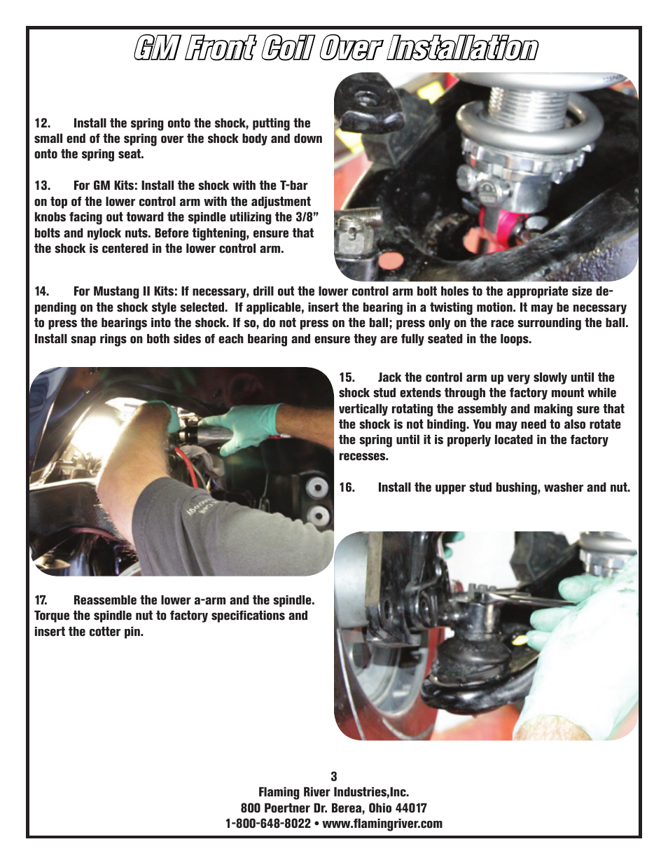 Gm front coil over installation | Flaming River Dual Adjustable Shocks User Manual | Page 5 / 14