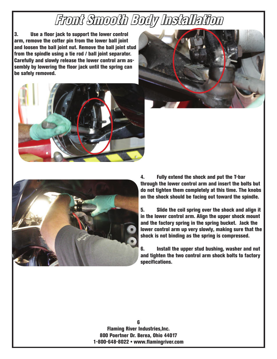 Front smooth body installation | Flaming River Dual Adjustable Shocks User Manual | Page 8 / 14