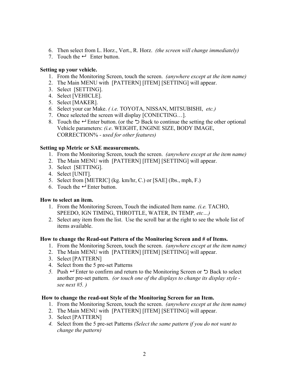 GReddy INFO TOUCH User Manual | Page 2 / 6