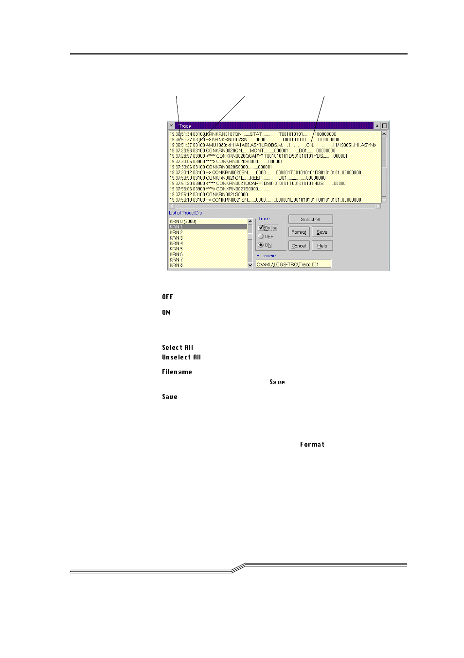 Time of day trace id trace text | ADIC Switches User Manual | Page 52 / 82