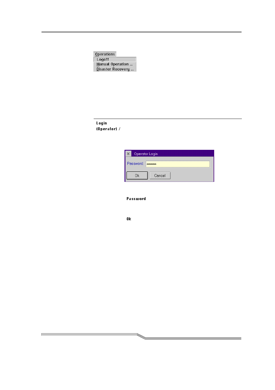 6 operations menu, 1 operator login | ADIC Switches User Manual | Page 57 / 82