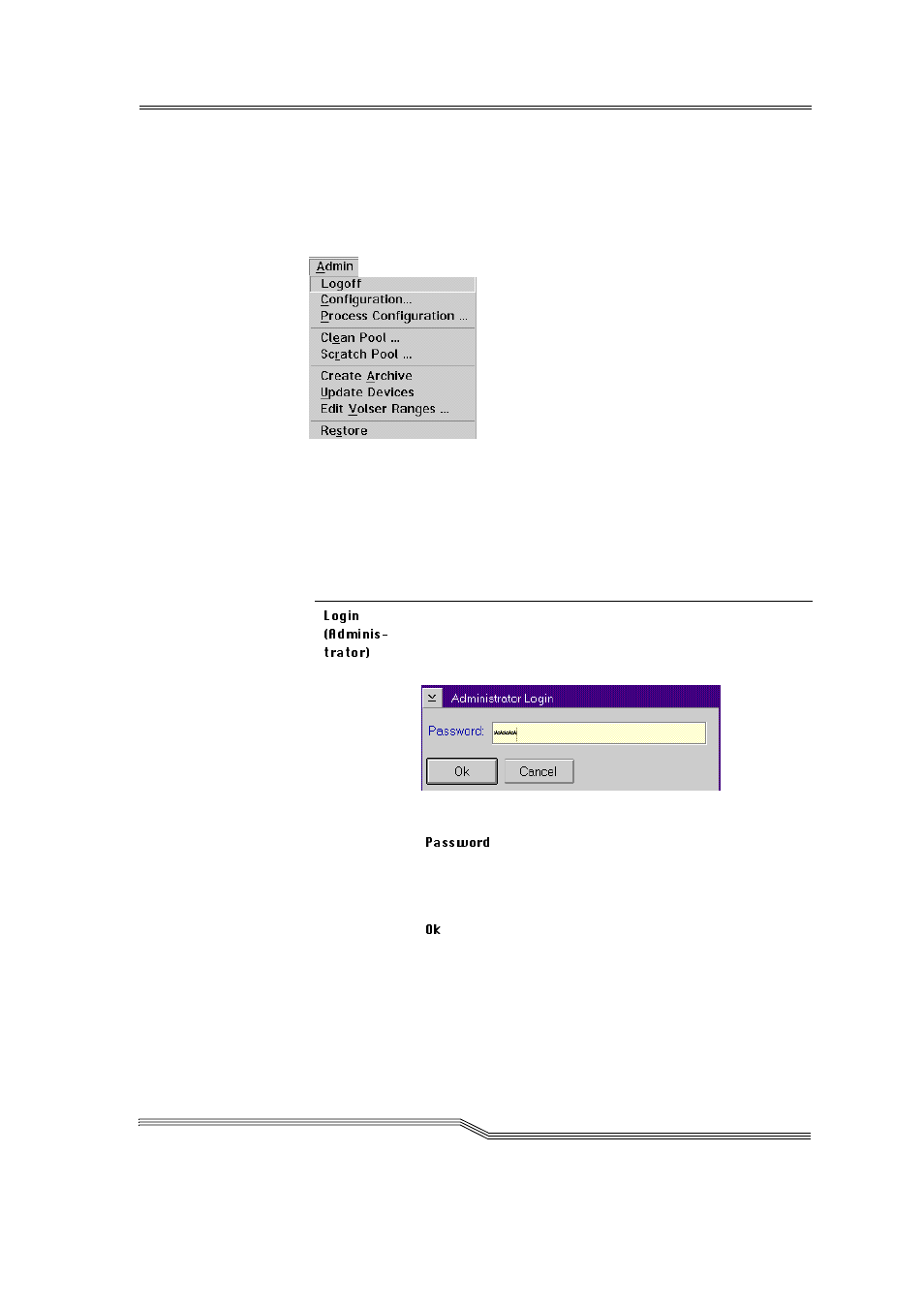 7 admin menu, 1 administrator login | ADIC Switches User Manual | Page 61 / 82