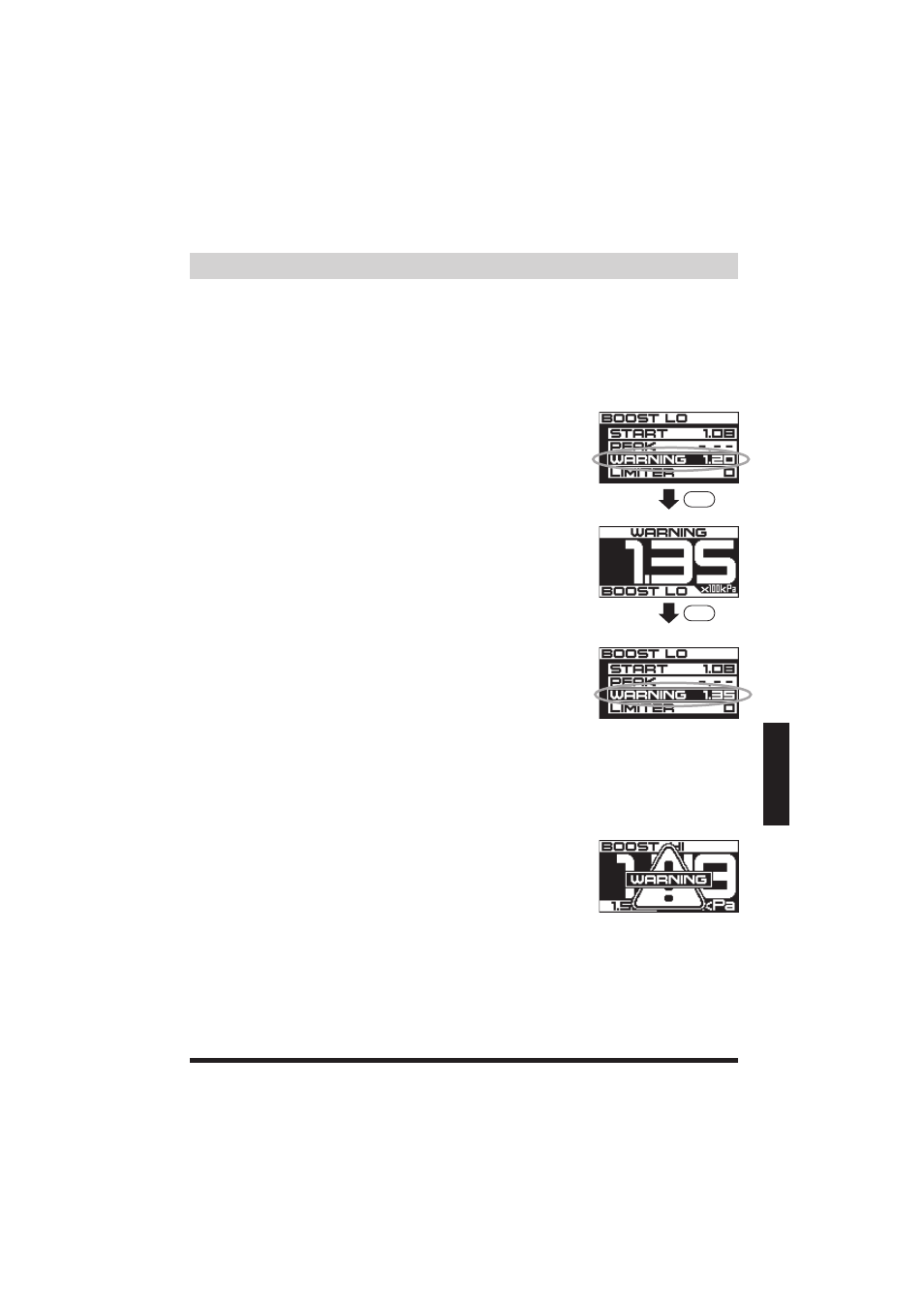 ページ34, Warning | GReddy Profec User Manual | Page 35 / 44