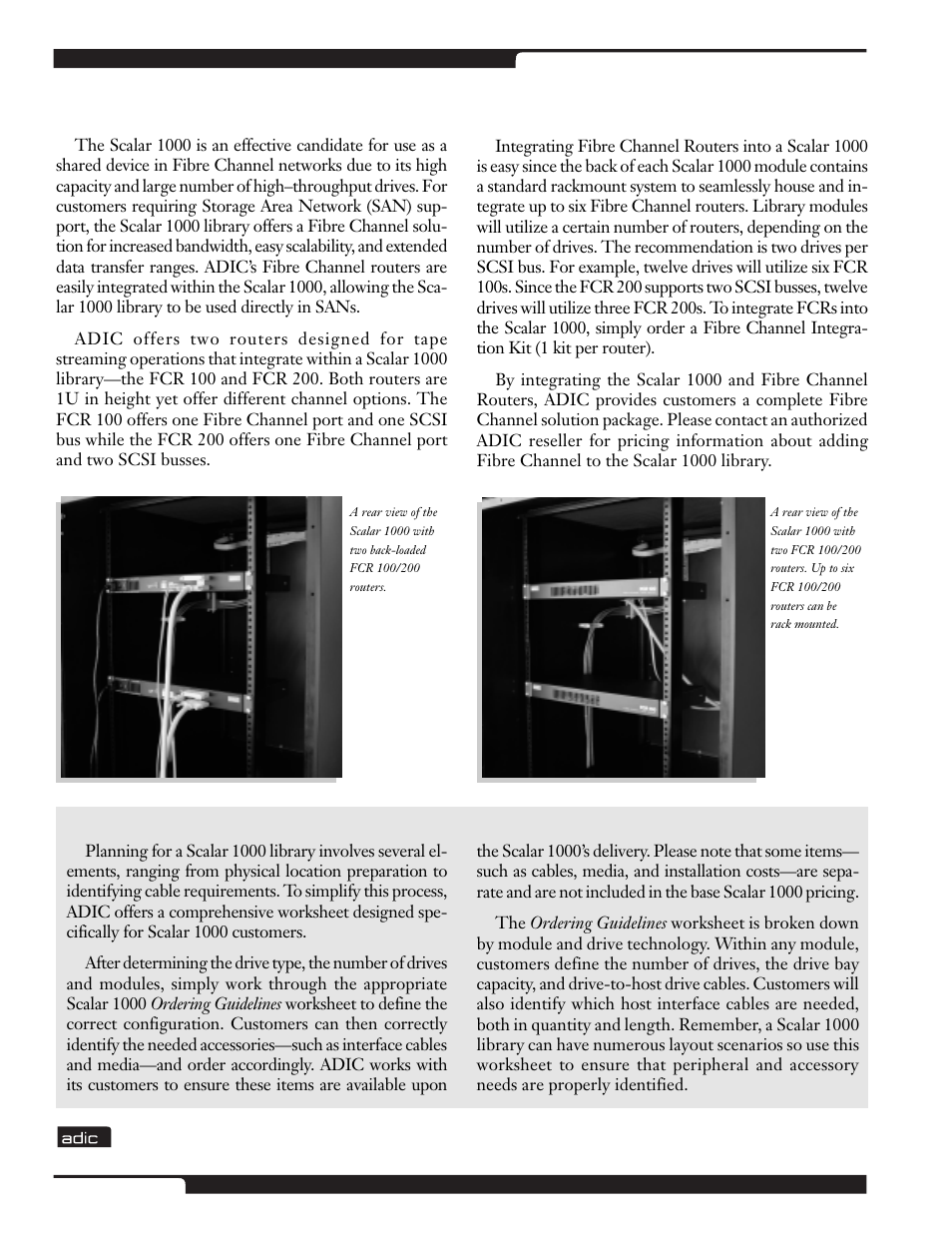 Fibre channel capability, Planning guidelines | ADIC Scalar 1000 User Manual | Page 10 / 24