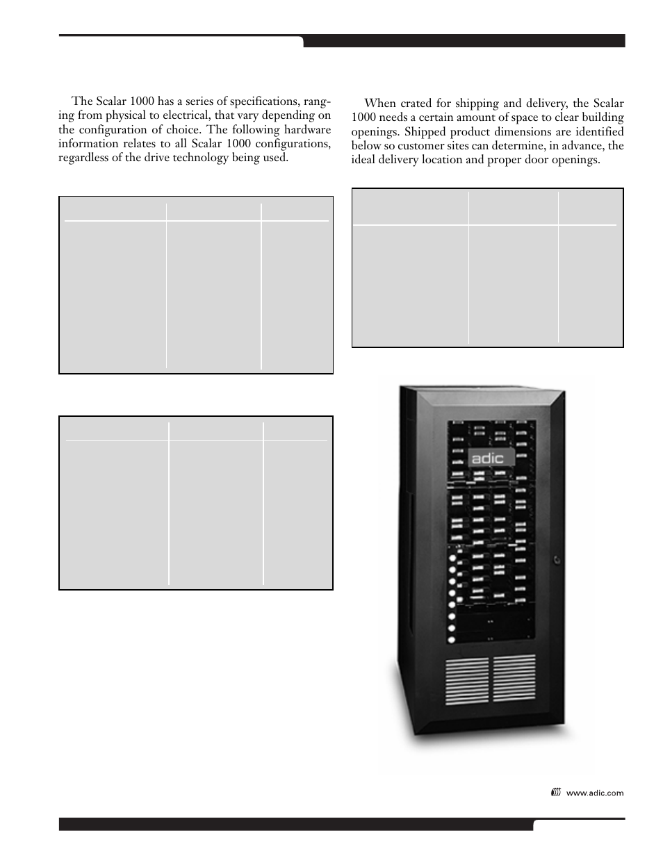 Location preparation guidelines | ADIC Scalar 1000 User Manual | Page 17 / 24