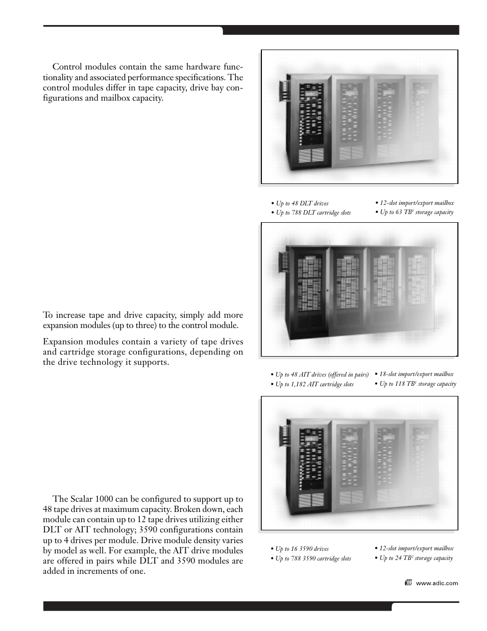 Control module, Expansion modules | ADIC Scalar 1000 User Manual | Page 5 / 24