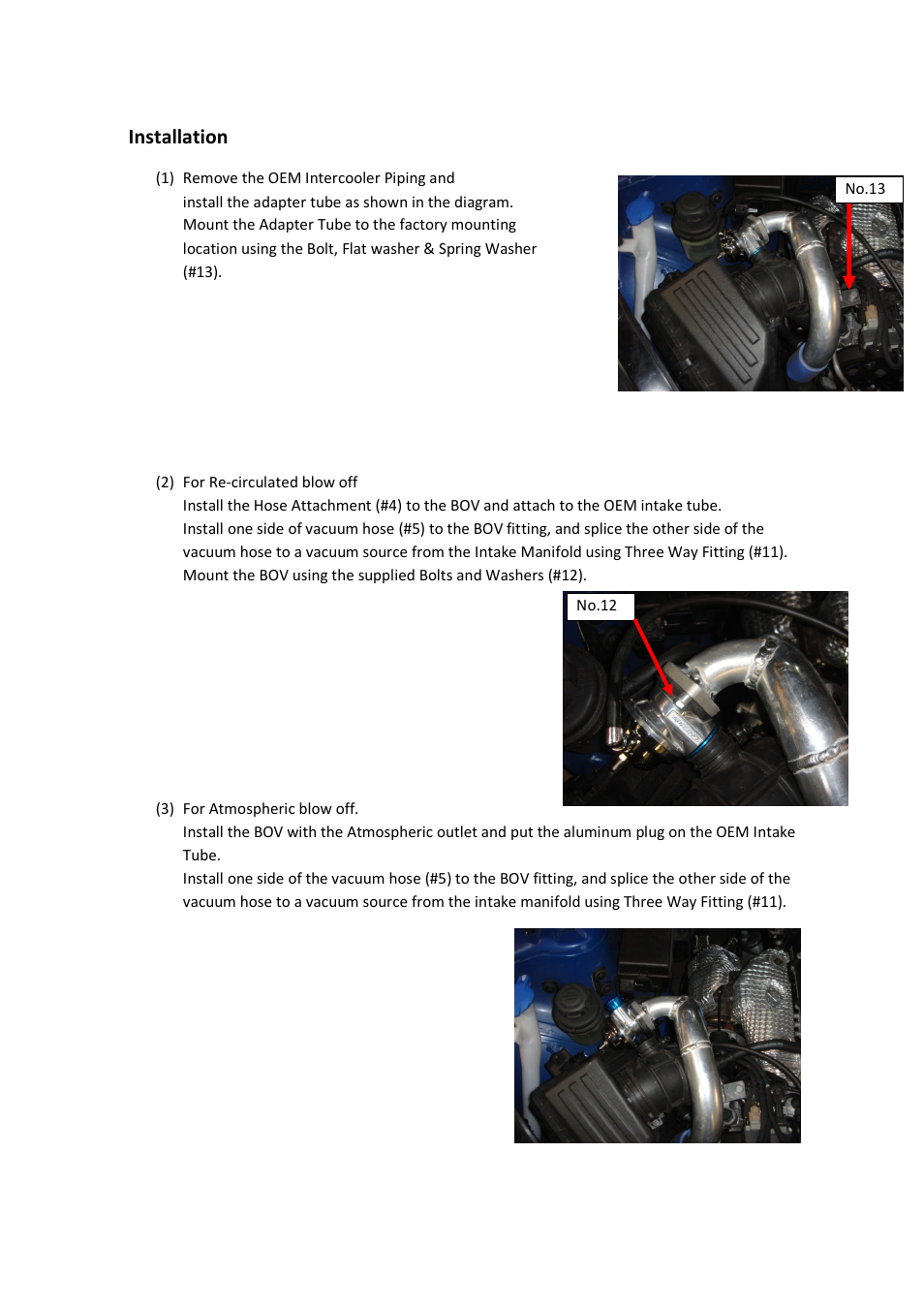 Installation | GReddy TURBO RELATED: Hyundai Genesis Coupe 2.0T 2010 / BOV Kit BRS-HGC20 User Manual | Page 5 / 6