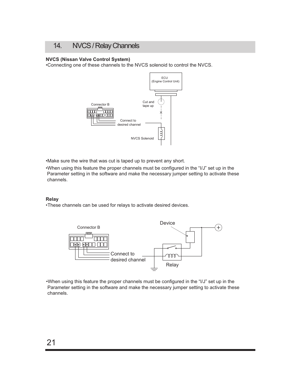 Nvcs / relay channels | GReddy e-Manage Ultimate Installation Manual User Manual | Page 22 / 40