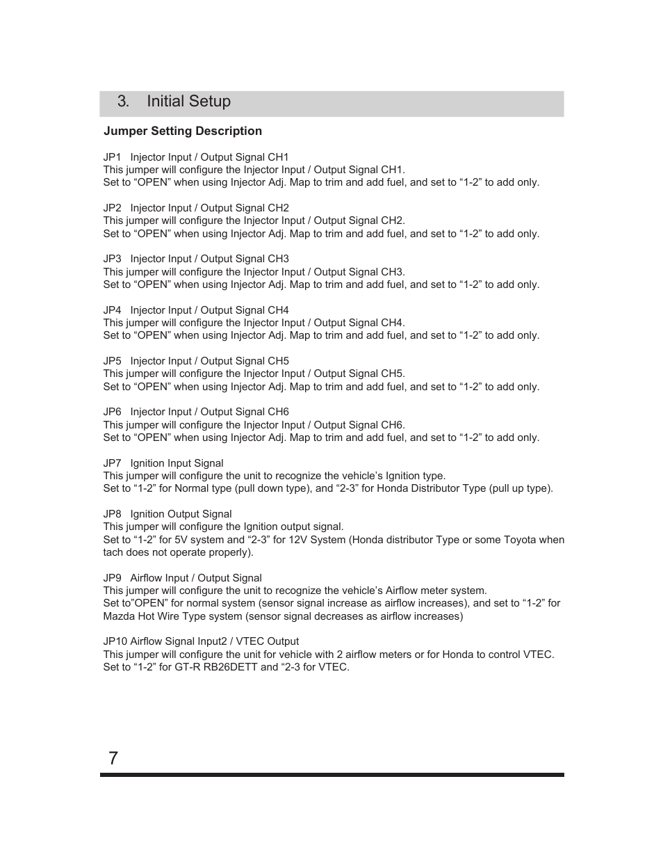 Initial setup | GReddy e-Manage Ultimate Installation Manual User Manual | Page 8 / 40