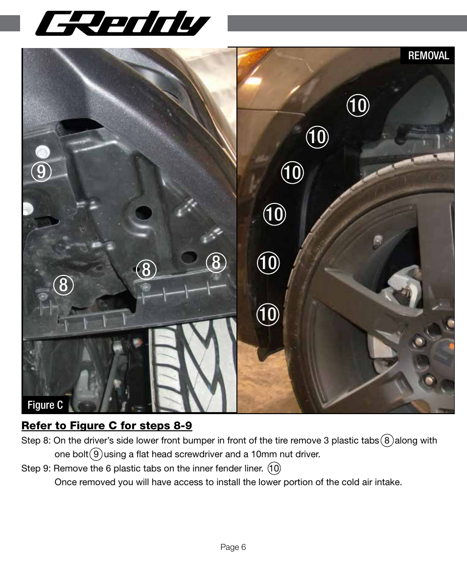 GReddy AIR INTAKE SYSTEMS: Scion tC 2011-14 User Manual | Page 6 / 12