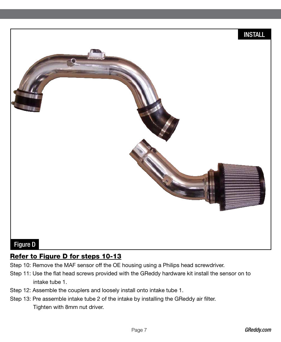 GReddy AIR INTAKE SYSTEMS: Scion tC 2011-14 User Manual | Page 7 / 12