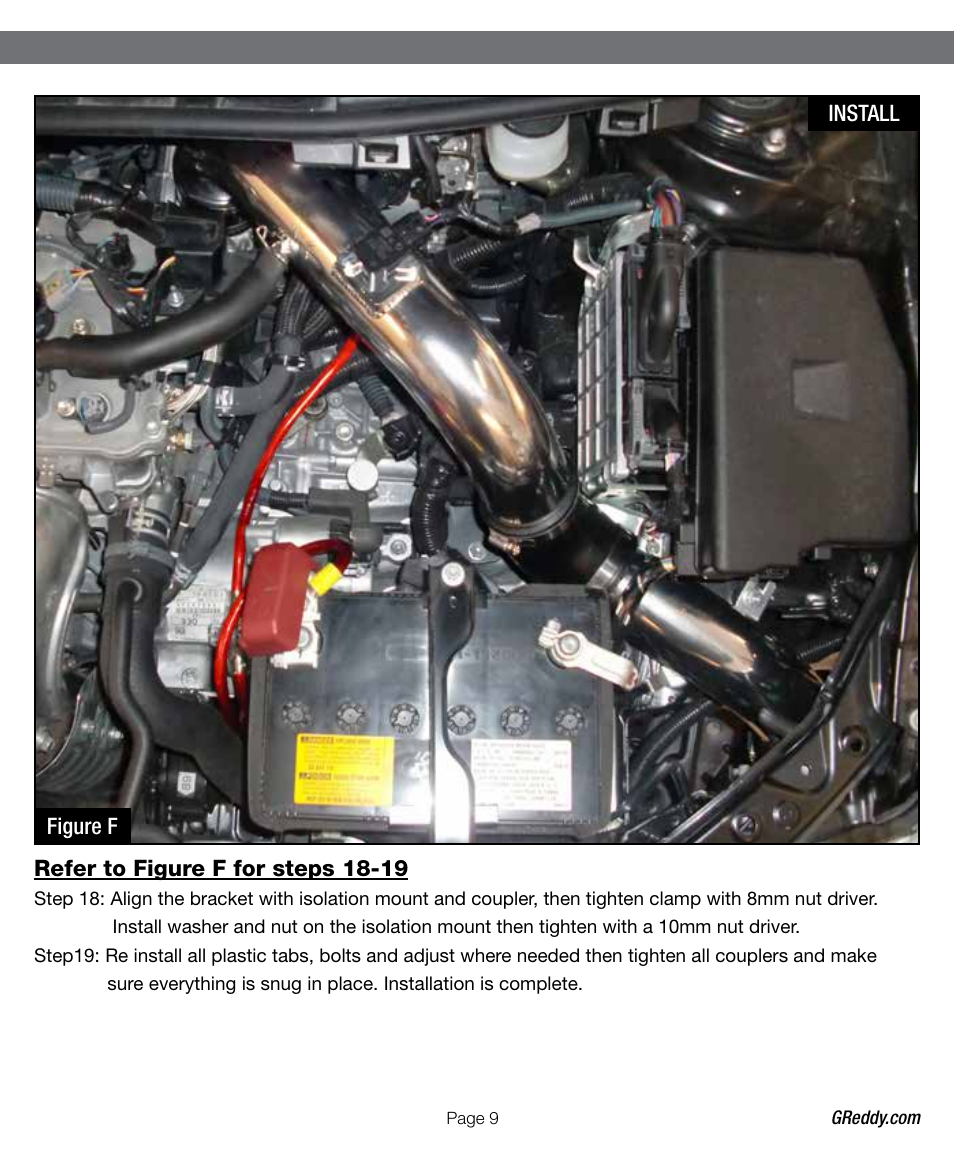 GReddy AIR INTAKE SYSTEMS: Scion tC 2011-14 User Manual | Page 9 / 12