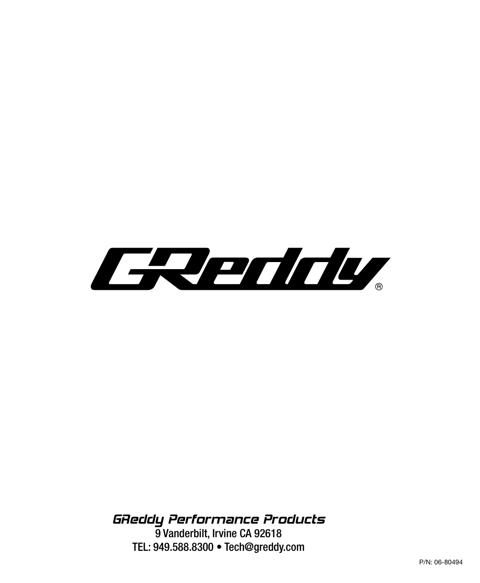 Greddy performance products | GReddy AIR INTAKE SYSTEMS: Infiniti G37 2008-11 User Manual | Page 12 / 12