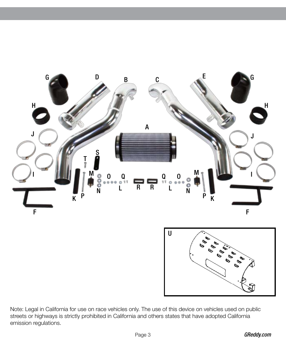 GReddy AIR INTAKE SYSTEMS: Infiniti G37 2008-11 User Manual | Page 3 / 12