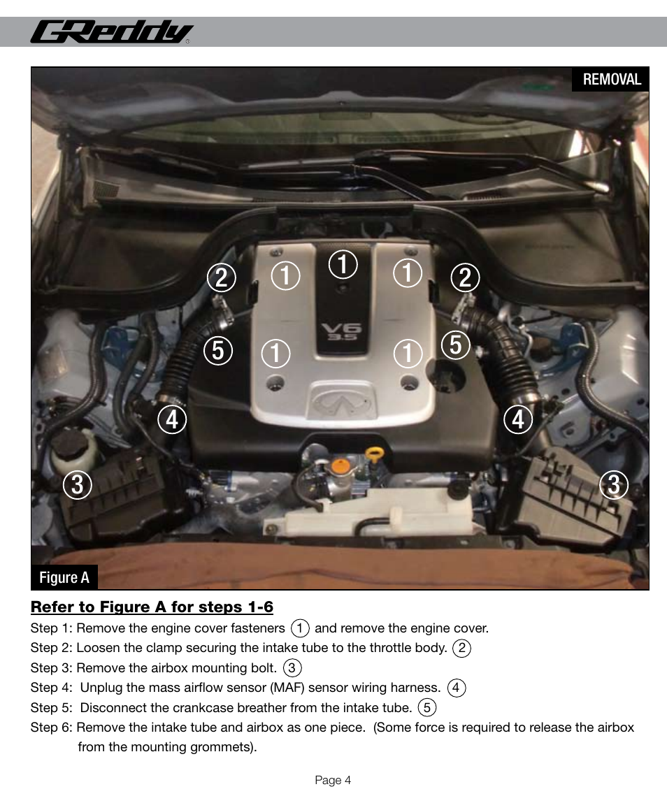 GReddy AIR INTAKE SYSTEMS: Infiniti G37 2008-11 User Manual | Page 4 / 12