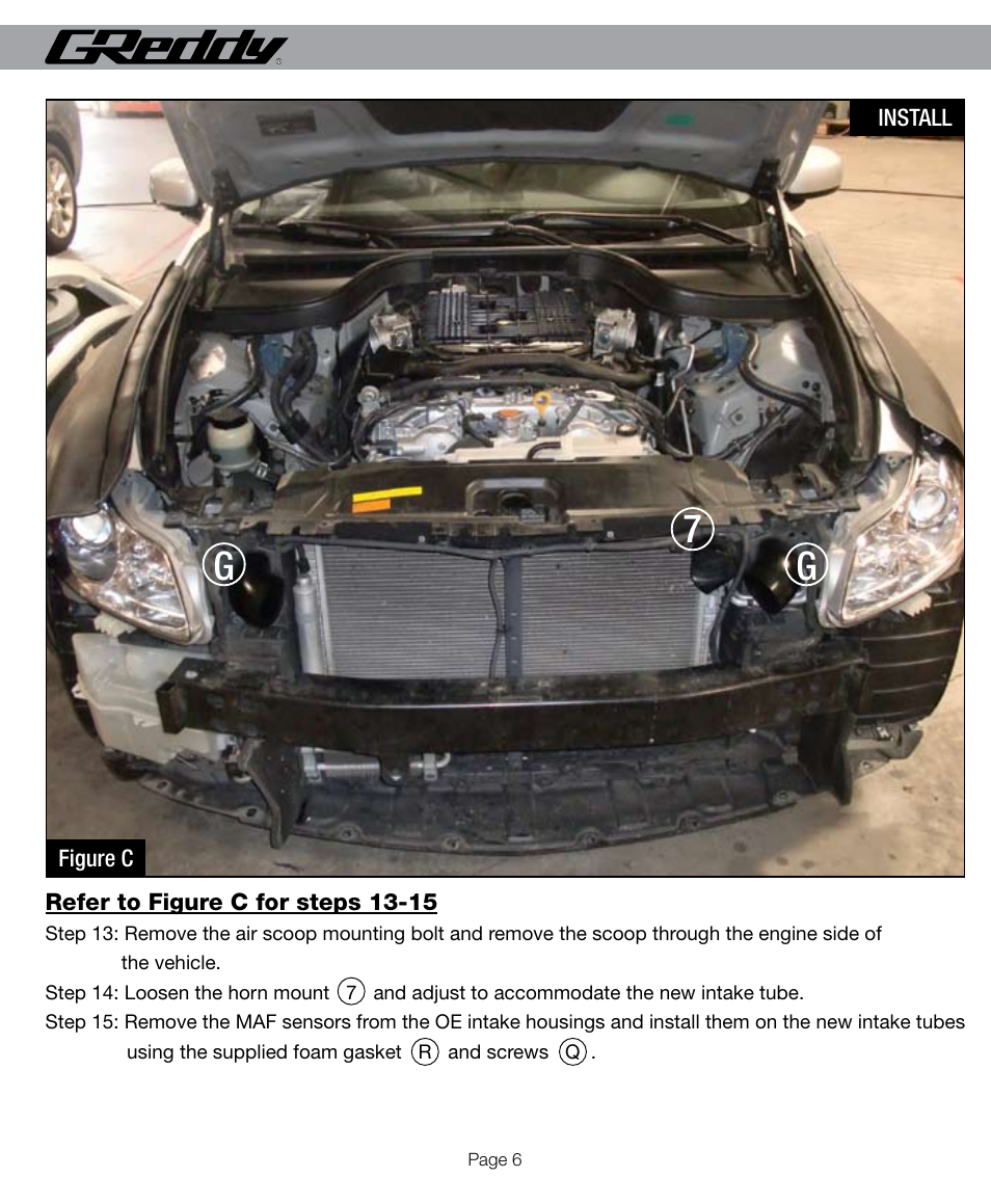 7g g | GReddy AIR INTAKE SYSTEMS: Infiniti G37 2008-11 User Manual | Page 6 / 12