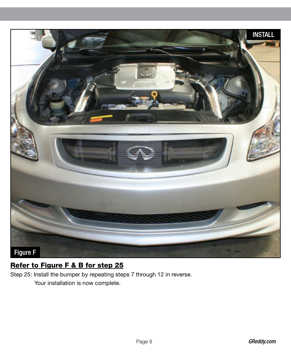 GReddy AIR INTAKE SYSTEMS: Infiniti G37 2008-11 User Manual | Page 9 / 12