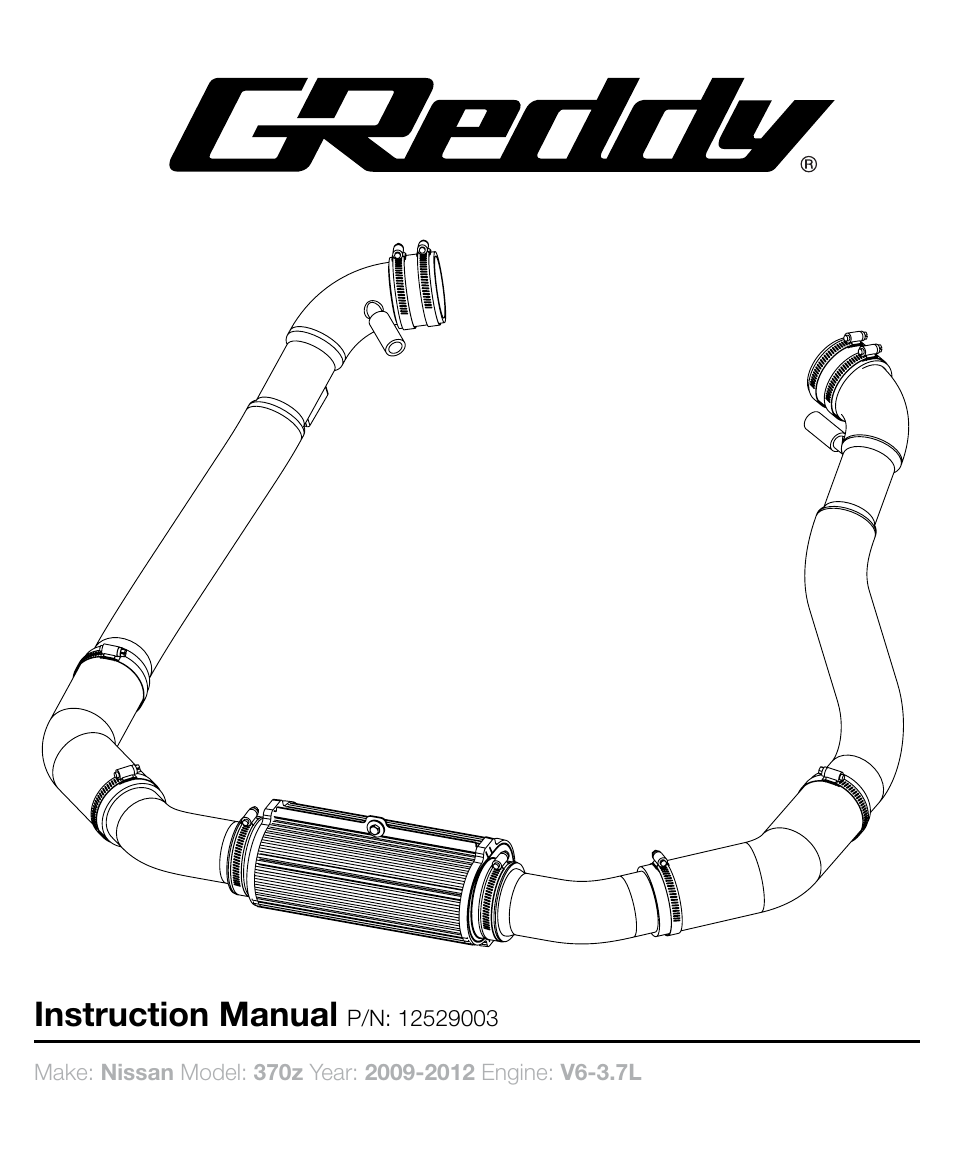 GReddy AIR INTAKE SYSTEMS: Nissan 370Z 2009-12 User Manual | 16 pages