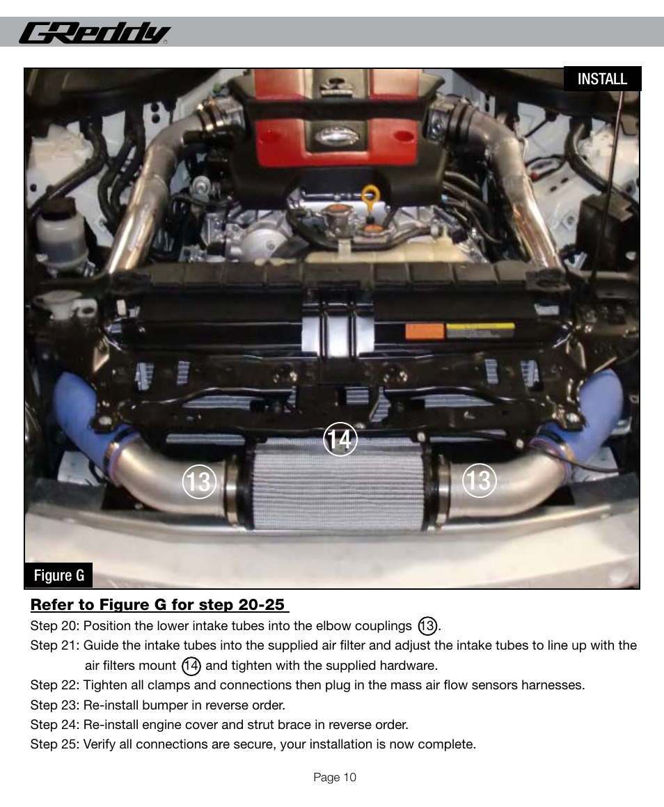 GReddy AIR INTAKE SYSTEMS: Nissan 370Z 2009-12 User Manual | Page 10 / 16