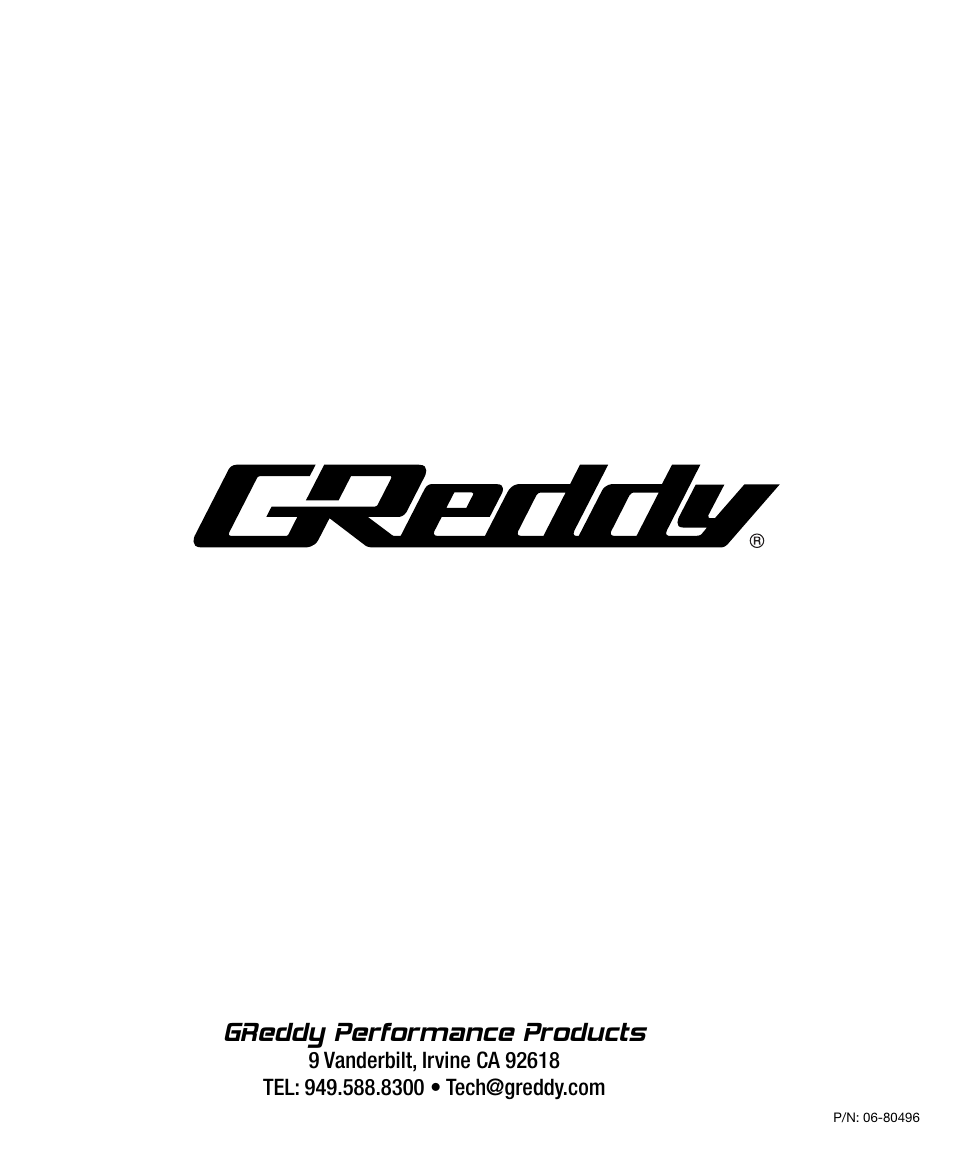 Greddy performance products | GReddy AIR INTAKE SYSTEMS: Nissan 370Z 2009-12 User Manual | Page 16 / 16