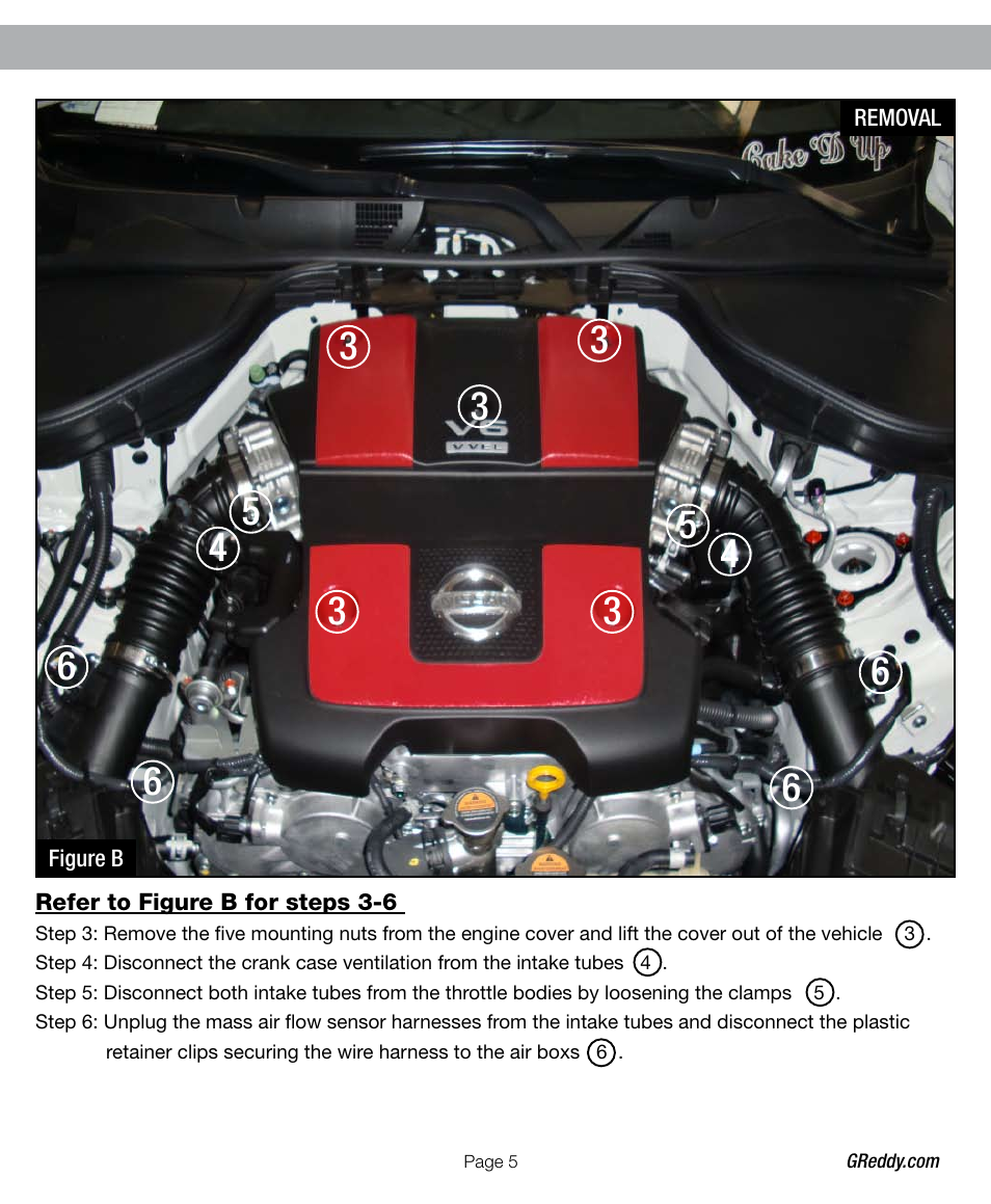 GReddy AIR INTAKE SYSTEMS: Nissan 370Z 2009-12 User Manual | Page 5 / 16