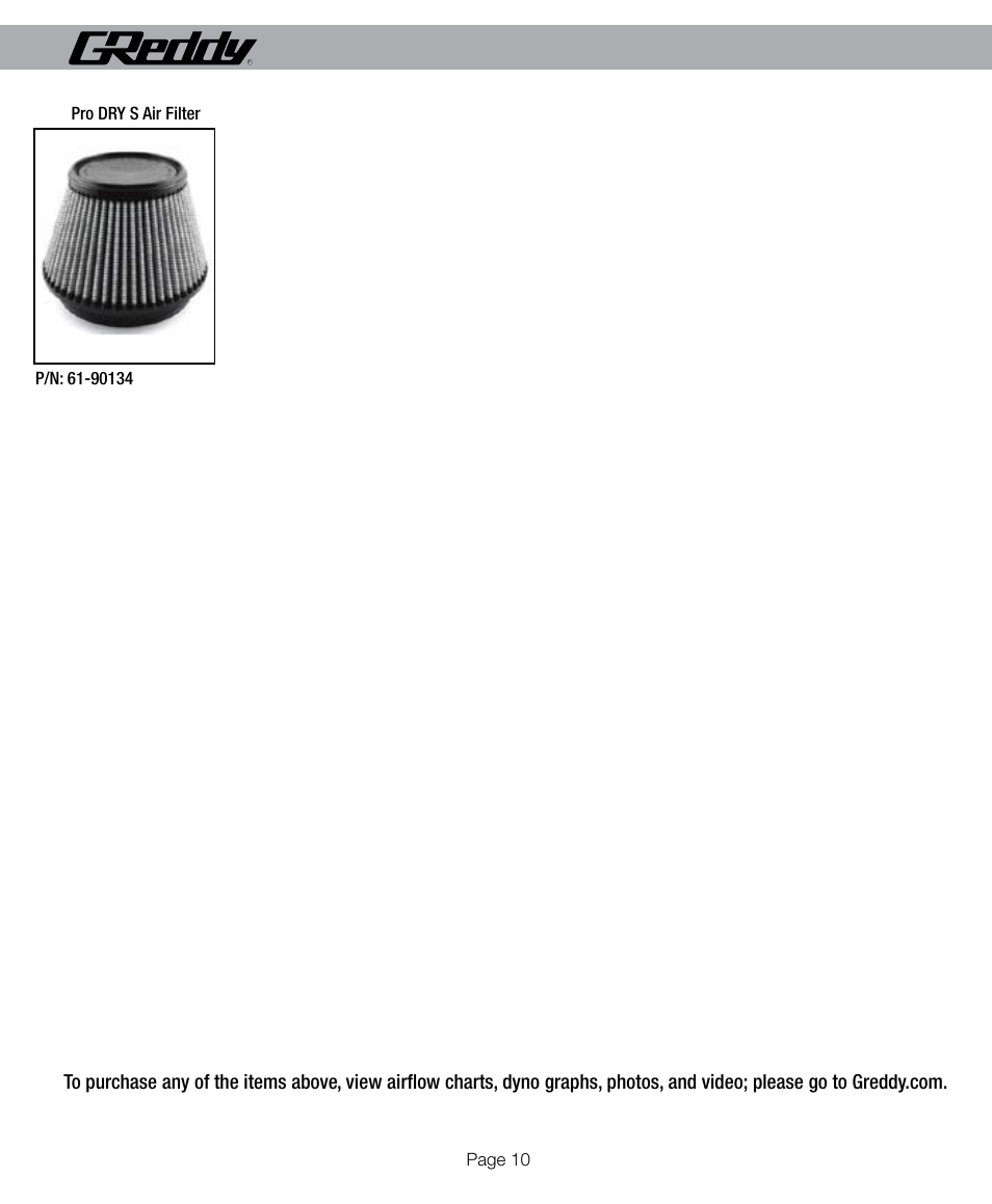 GReddy AIR INTAKE SYSTEMS: Mitsubishi Lancer GTS 2009-12 User Manual | Page 10 / 12