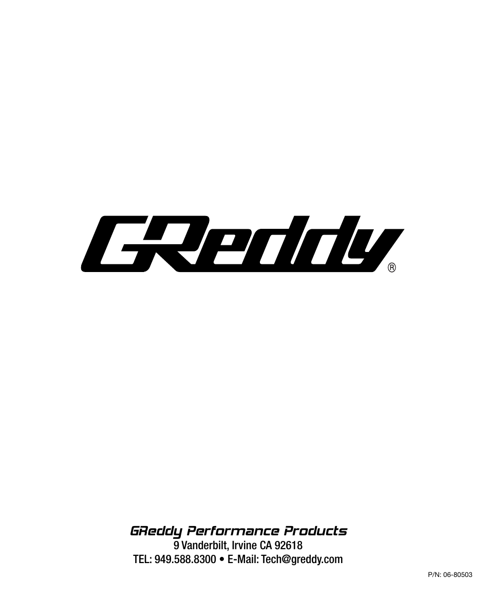 Greddy performance products | GReddy AIR INTAKE SYSTEMS: Mitsubishi Lancer GTS 2009-12 User Manual | Page 12 / 12