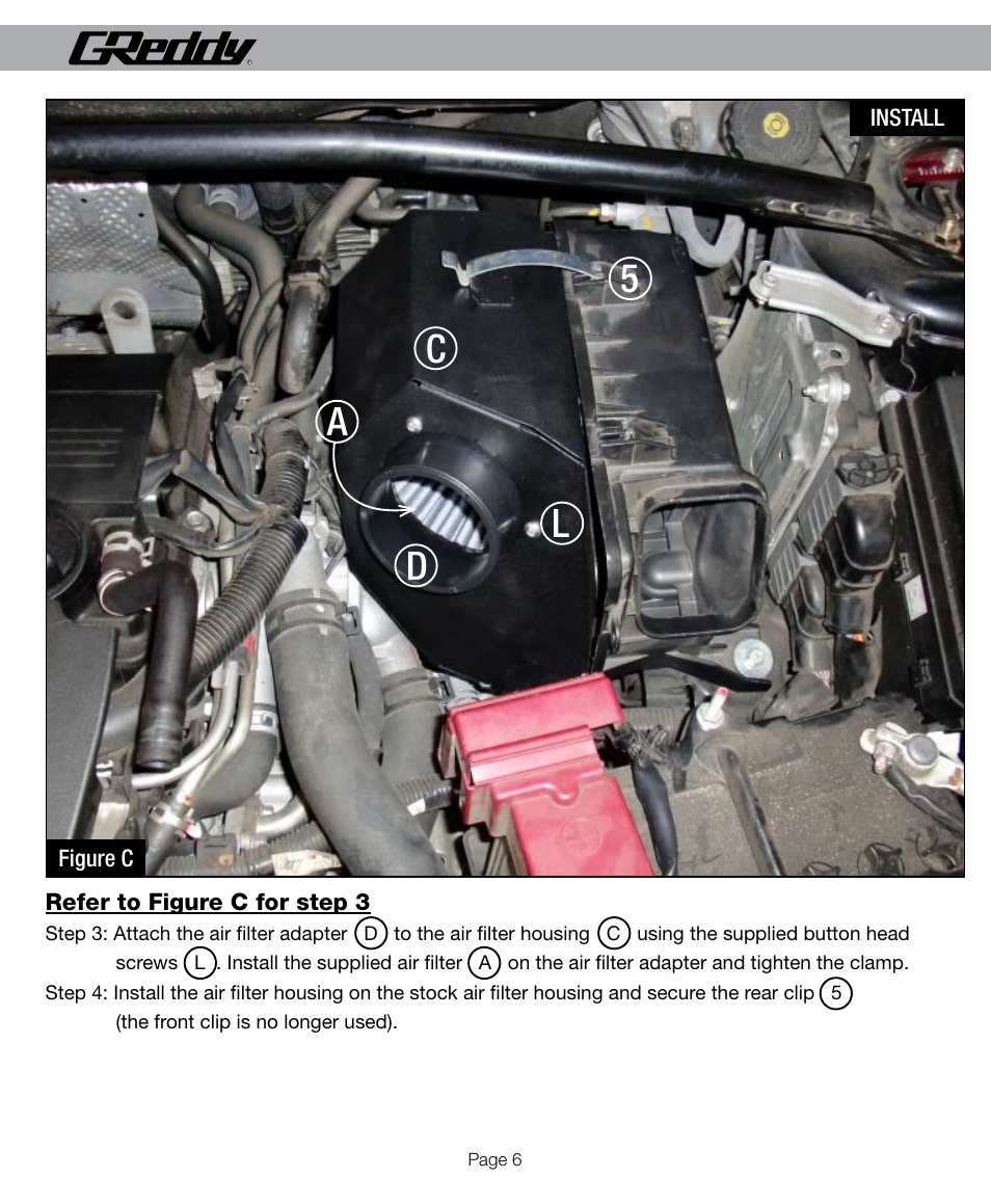 Dl c 5 a | GReddy AIR INTAKE SYSTEMS: Mitsubishi Lancer GTS 2009-12 User Manual | Page 6 / 12