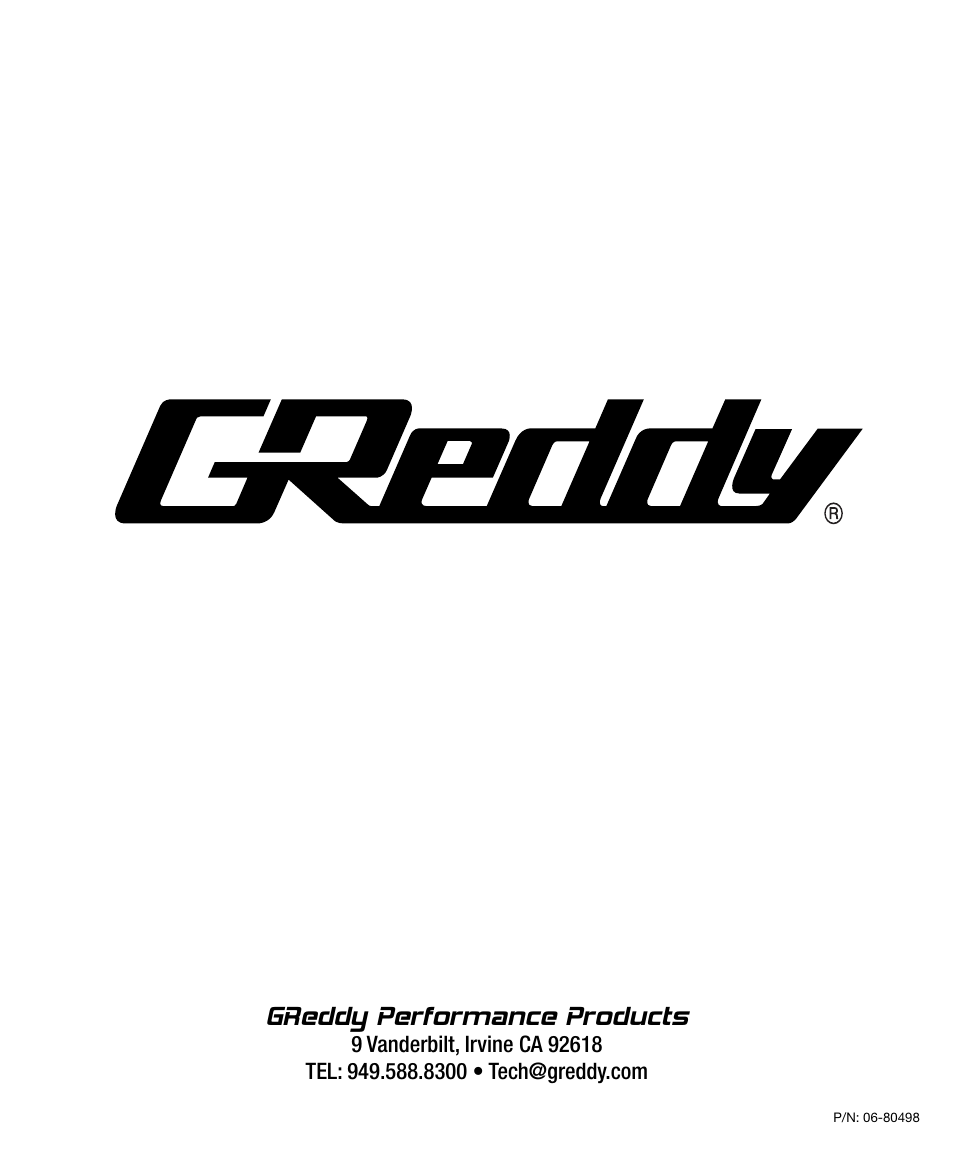 Greddy performance products | GReddy AIR INTAKE SYSTEMS: Honda Civic Si 2012 User Manual | Page 12 / 12