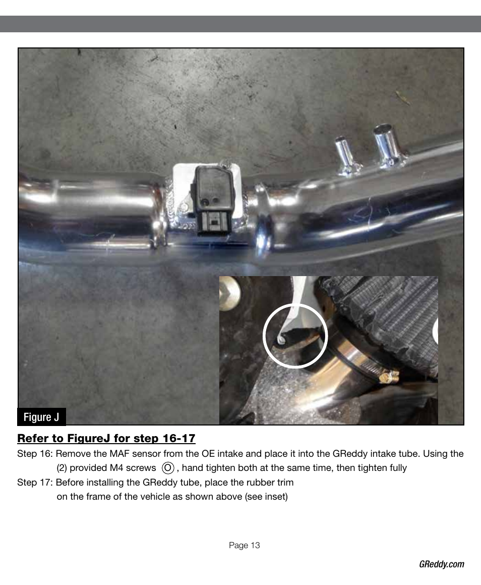 GReddy AIR INTAKE SYSTEMS: Honda Civic Si 2006-11 (CAI) User Manual | Page 13 / 20