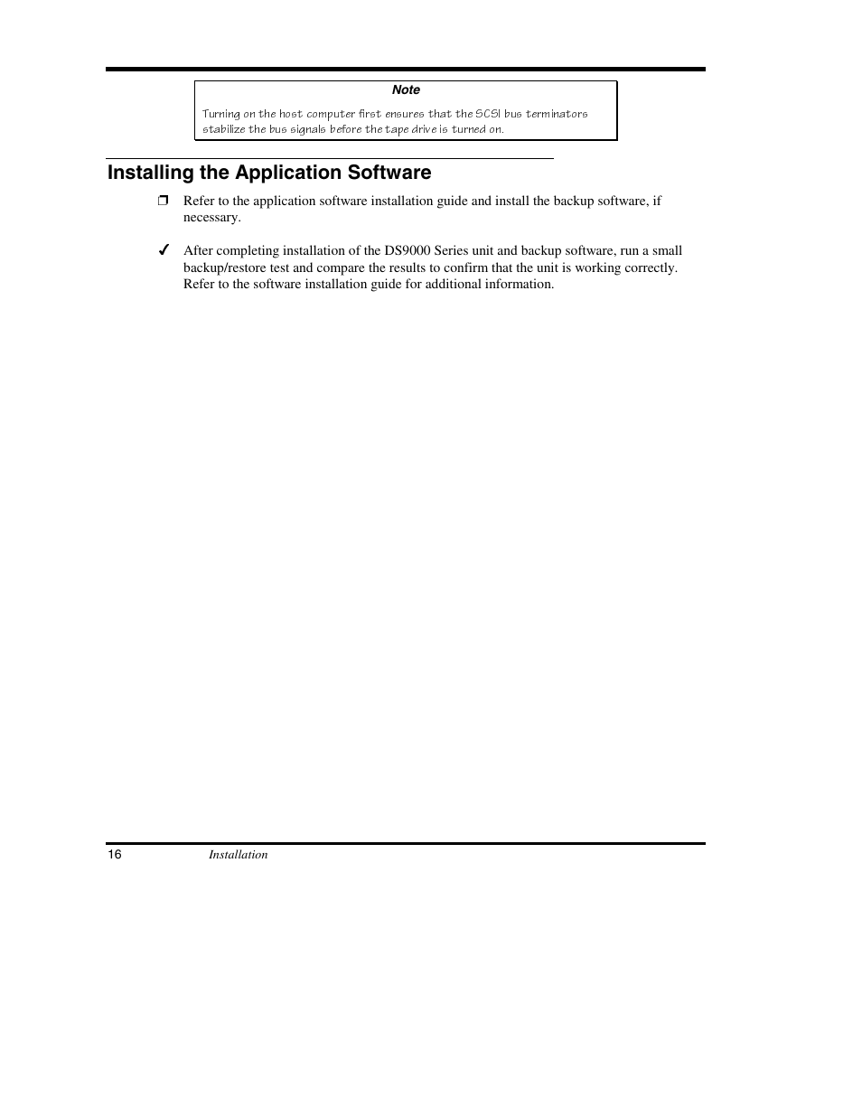 Installing the application software | ADIC DS9000 Series User Manual | Page 28 / 60
