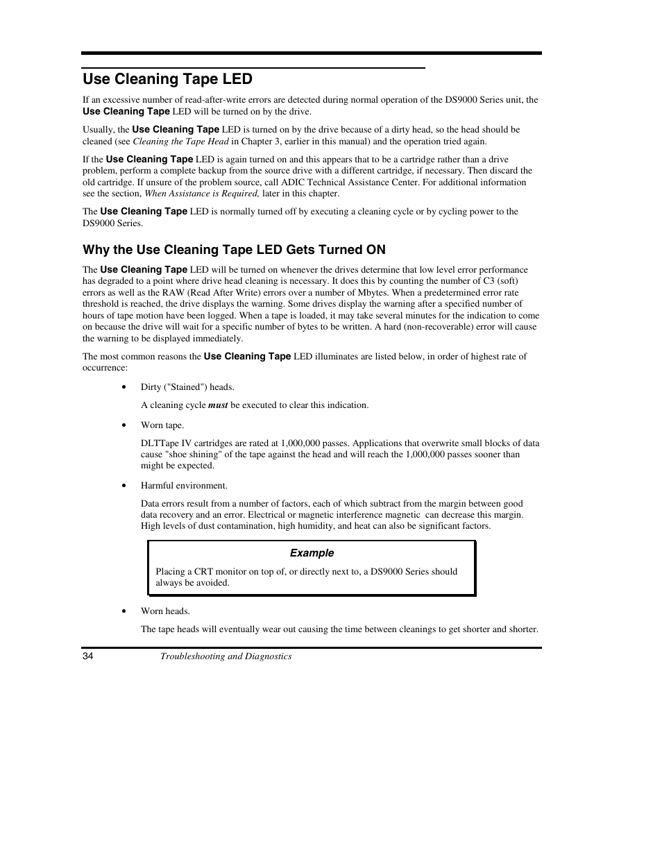 Use cleaning tape led | ADIC DS9000 Series User Manual | Page 46 / 60