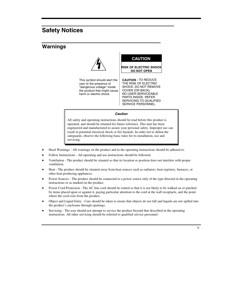 Safety notices, Warnings | ADIC DS9000 Series User Manual | Page 9 / 60