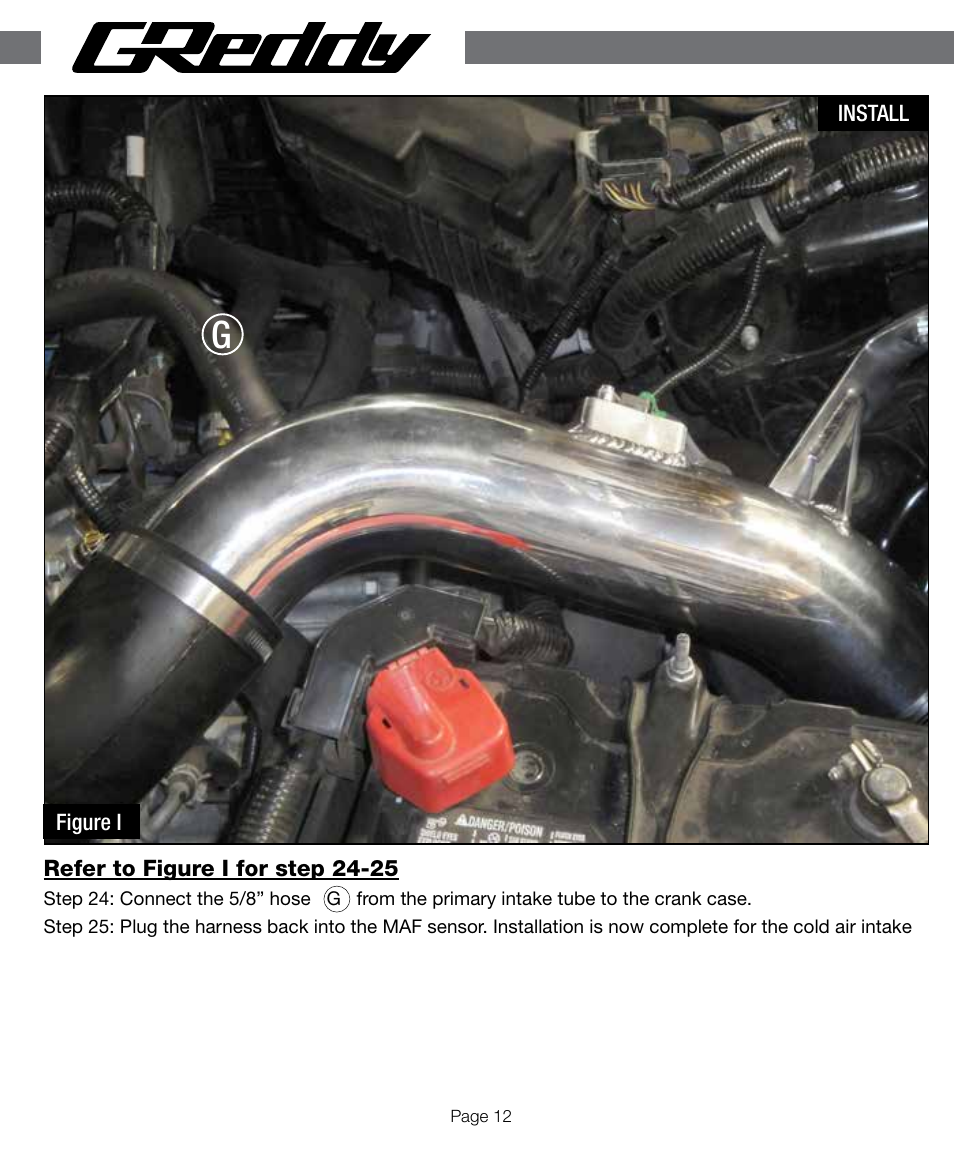 GReddy AIR INTAKE SYSTEMS: Honda Accord 4cyl. 2008-12 (L) User Manual | Page 12 / 16