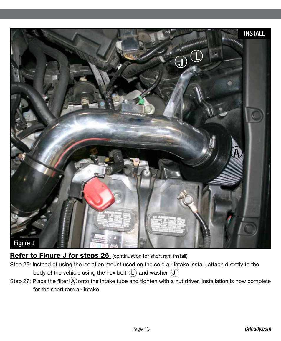 Lj a | GReddy AIR INTAKE SYSTEMS: Honda Accord 4cyl. 2008-12 (L) User Manual | Page 13 / 16