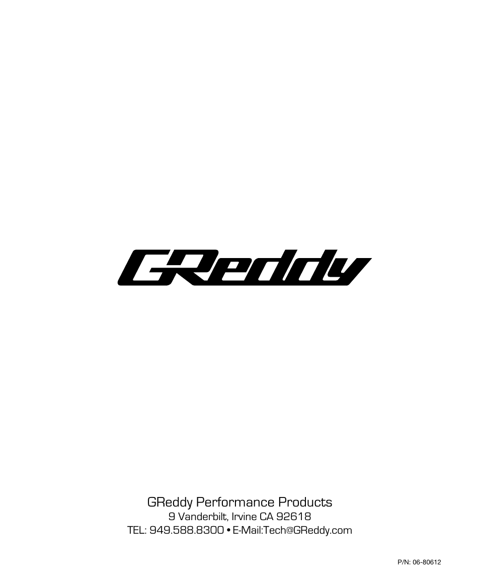 Greddy performance products | GReddy AIR INTAKE SYSTEMS: Honda Accord 4cyl. 2008-12 (L) User Manual | Page 16 / 16