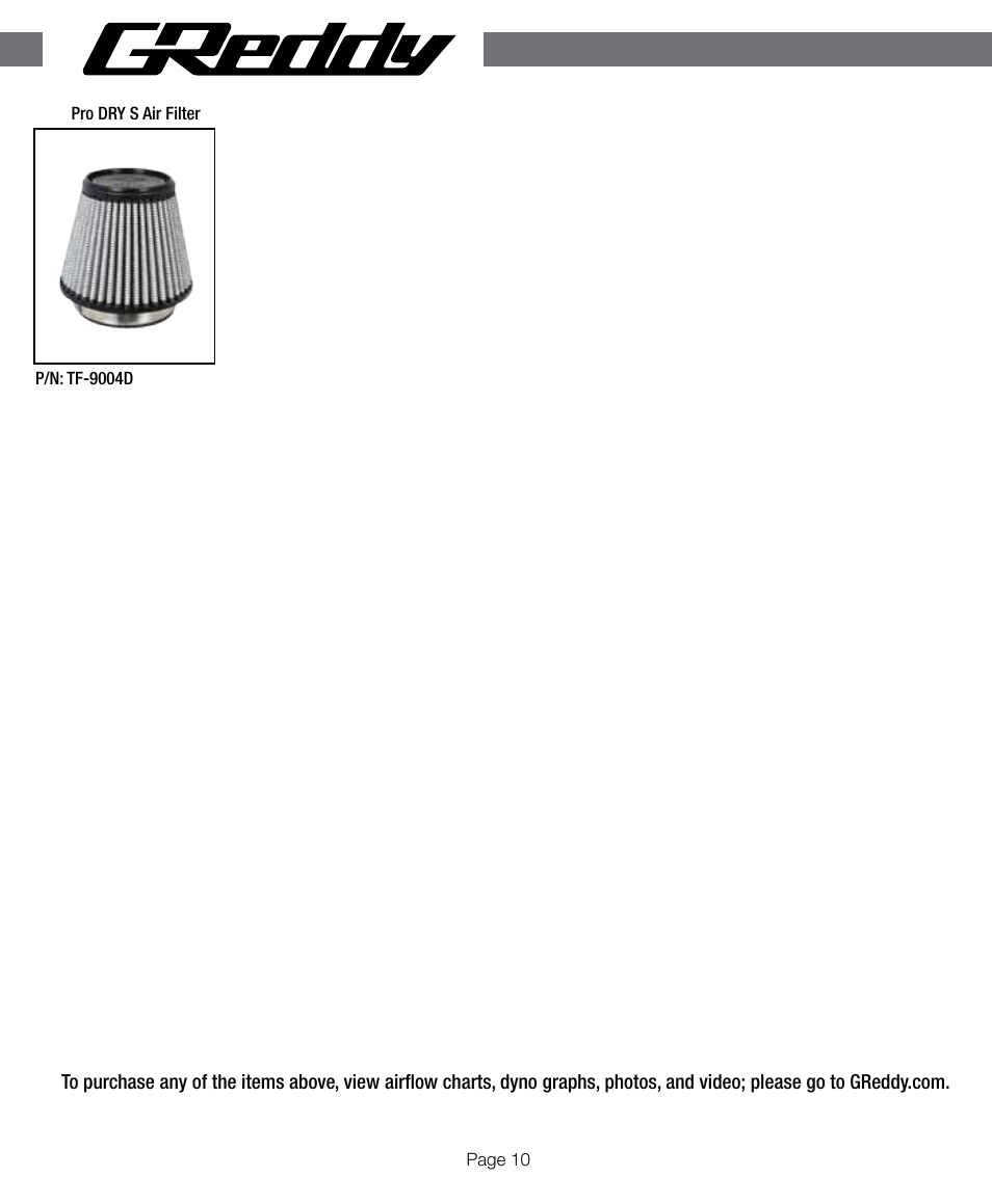 GReddy AIR INTAKE SYSTEMS: Honda Accord 4cyl. 2013-14 User Manual | Page 10 / 12