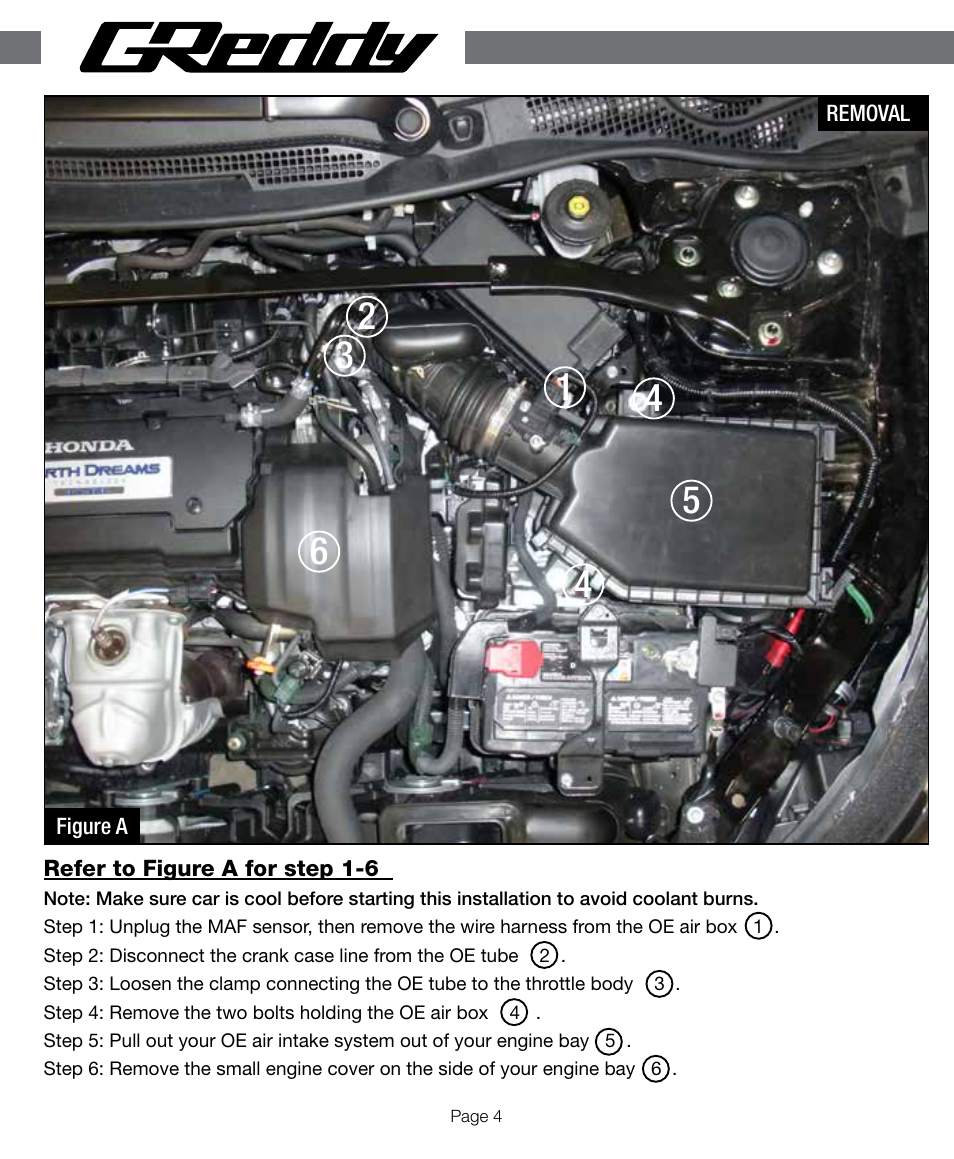 GReddy AIR INTAKE SYSTEMS: Honda Accord 4cyl. 2013-14 User Manual | Page 4 / 12