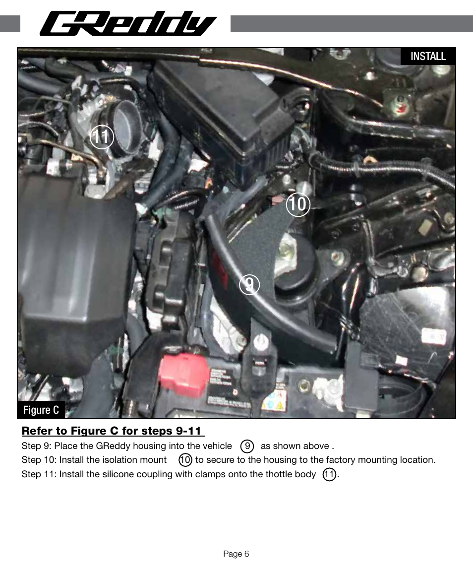 GReddy AIR INTAKE SYSTEMS: Honda Accord 4cyl. 2013-14 User Manual | Page 6 / 12