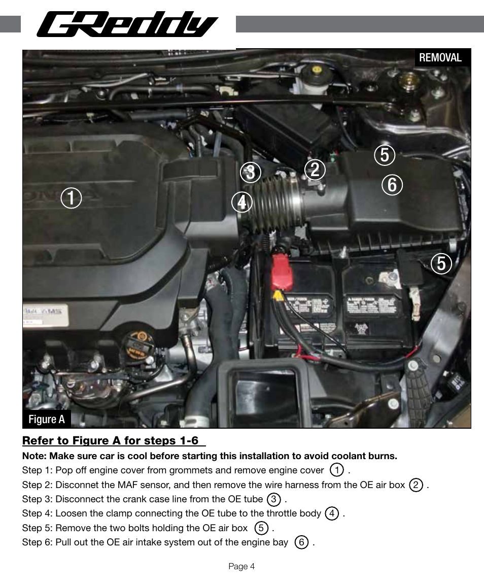 GReddy AIR INTAKE SYSTEMS: Honda Accord V6 2013-14 User Manual | Page 4 / 12