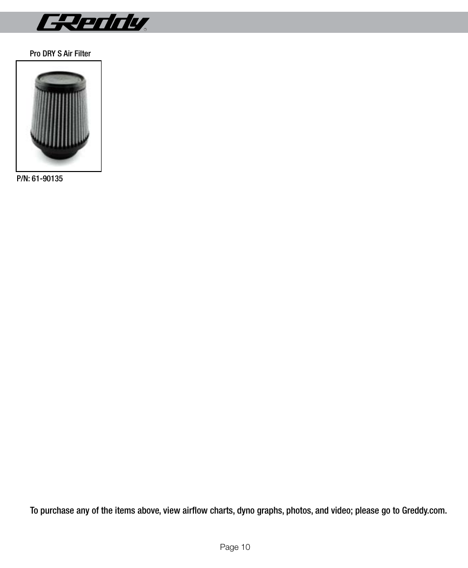 GReddy AIR INTAKE SYSTEMS: Subaru WRX STI 2008-12 User Manual | Page 10 / 12