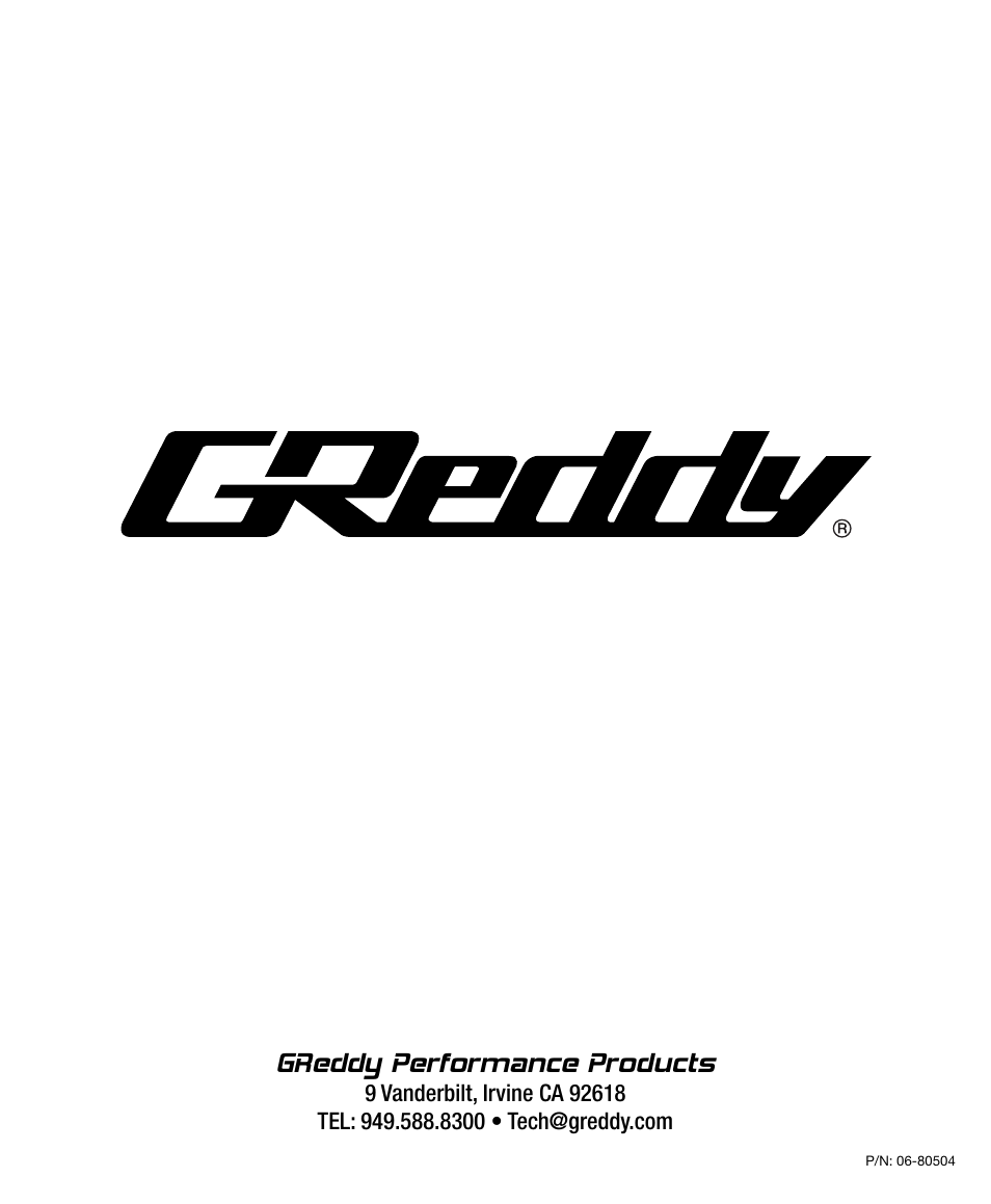 Greddy performance products | GReddy AIR INTAKE SYSTEMS: Subaru WRX STI 2008-12 User Manual | Page 12 / 12