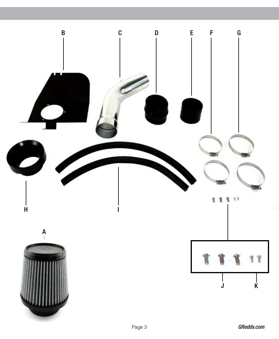 GReddy AIR INTAKE SYSTEMS: Subaru WRX STI 2008-12 User Manual | Page 3 / 12