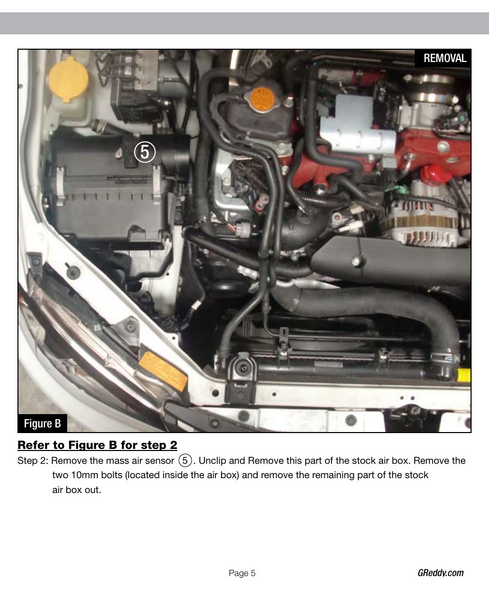 GReddy AIR INTAKE SYSTEMS: Subaru WRX STI 2008-12 User Manual | Page 5 / 12