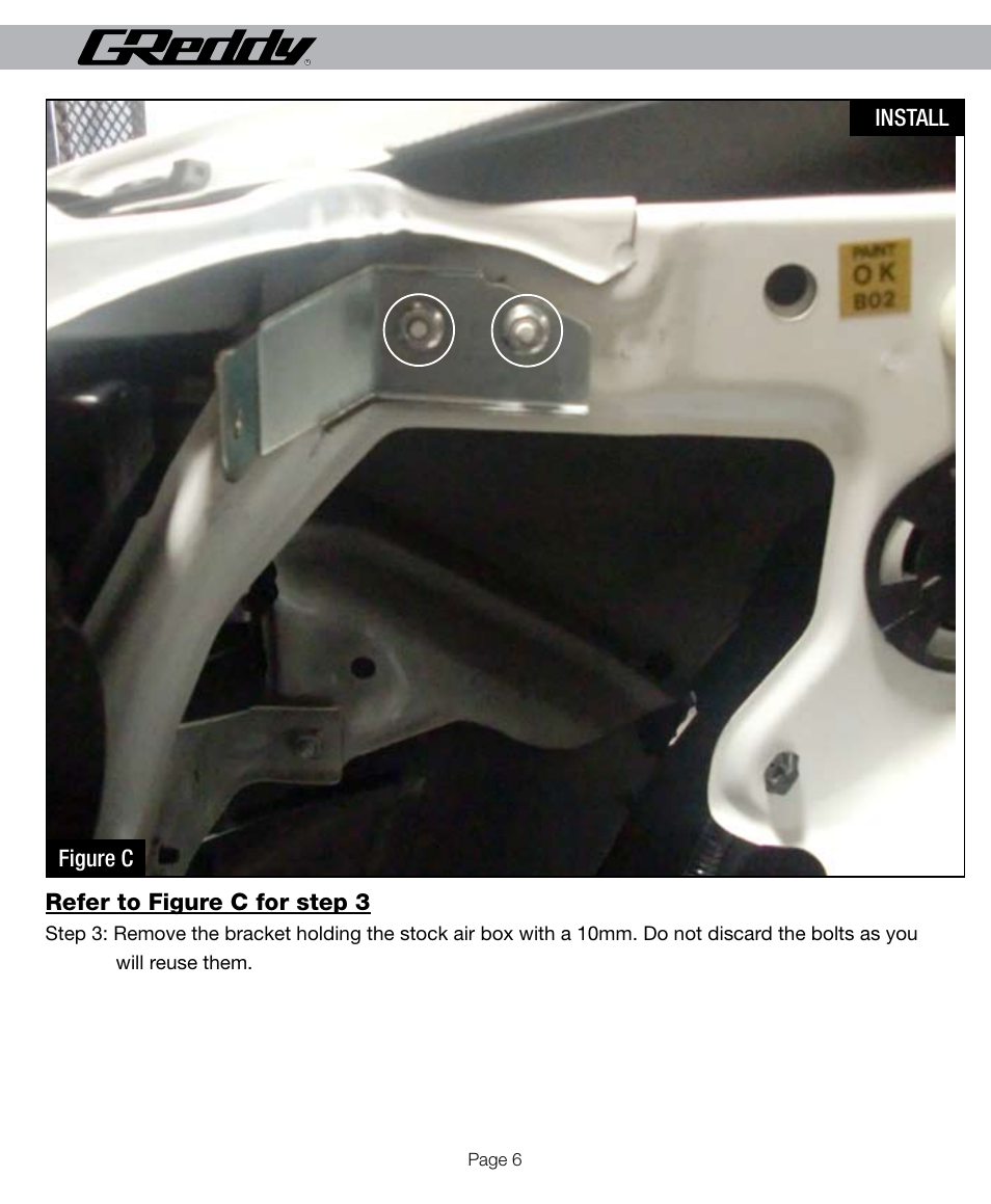 GReddy AIR INTAKE SYSTEMS: Subaru WRX STI 2008-12 User Manual | Page 6 / 12