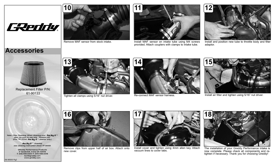 Accessories | GReddy AIR INTAKE SYSTEMS: Subaru WRX STI 2002-07 User Manual | Page 2 / 2