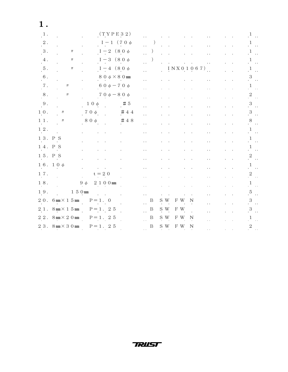 Parts list | GReddy INTERCOOLERS: Mitsubishi Evolution  2001-07 / Type32R User Manual | Page 3 / 9