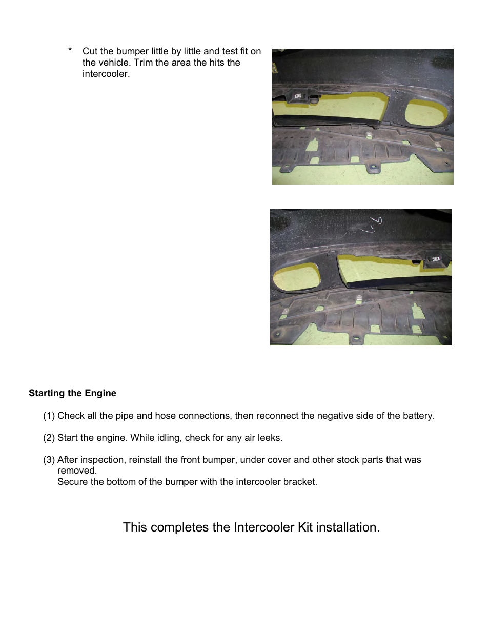 This completes the intercooler kit installation | GReddy INTERCOOLERS: Acura RSX  2002-06 / Type31V User Manual | Page 9 / 9